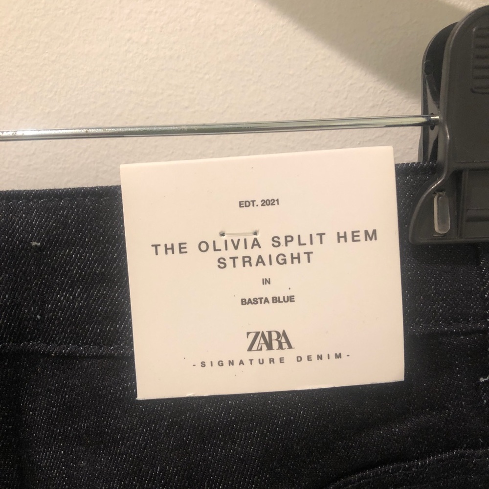 Zara Olivia Split Hem Straight Jean